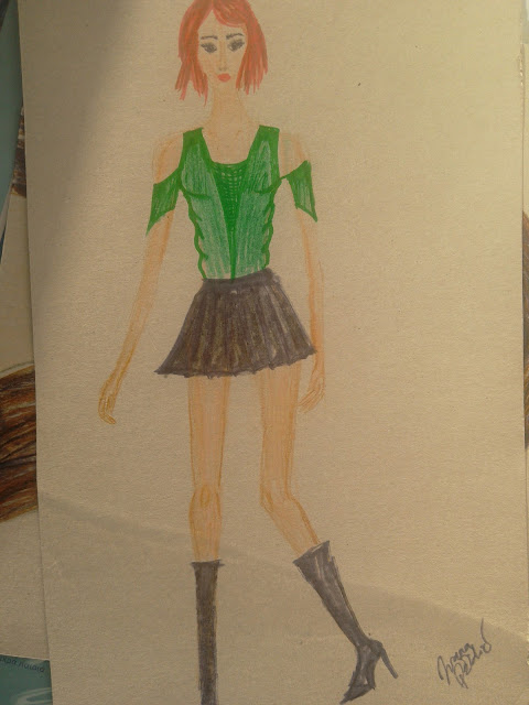 Drawings of the day (fashion illustrations) + an outfit post