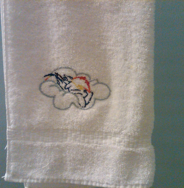 MLP E the Pony Rainbow Dash Outline on a Cloud