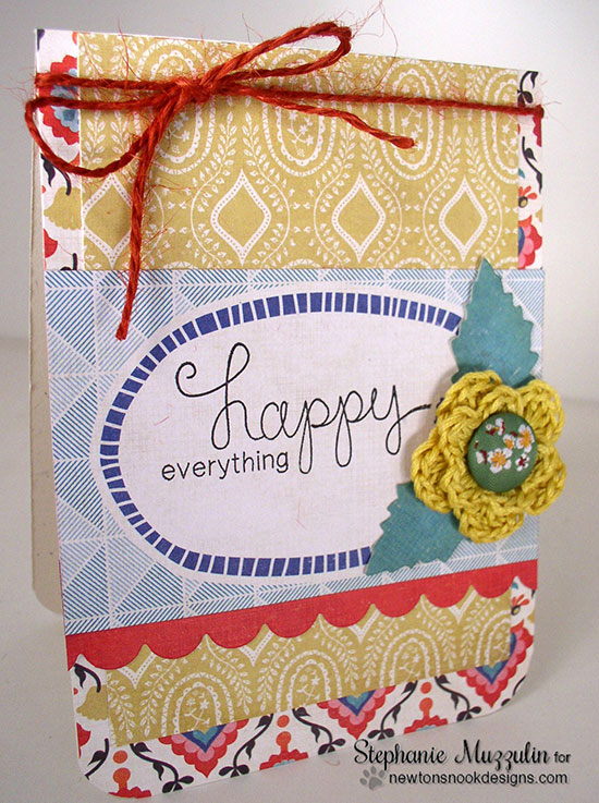 Happy Everything Card by Stephanie Muzzulin for Newton's Nook Designs | Simply Sentimental Stamp set