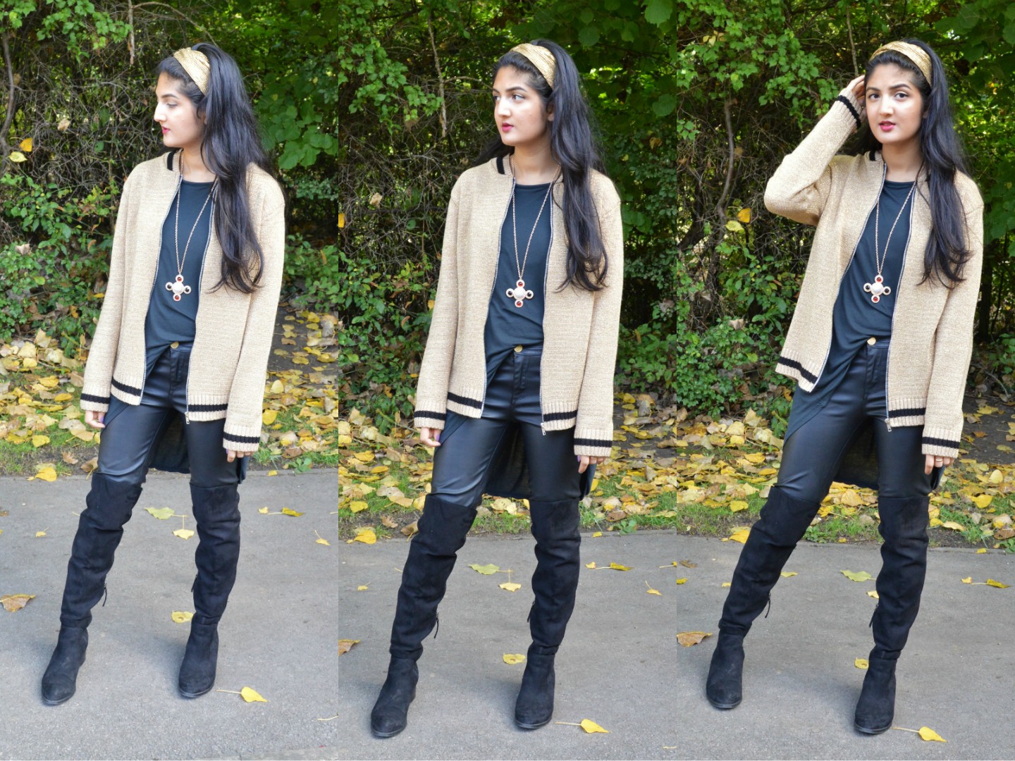 Outfit: A moody palette & tan metallics