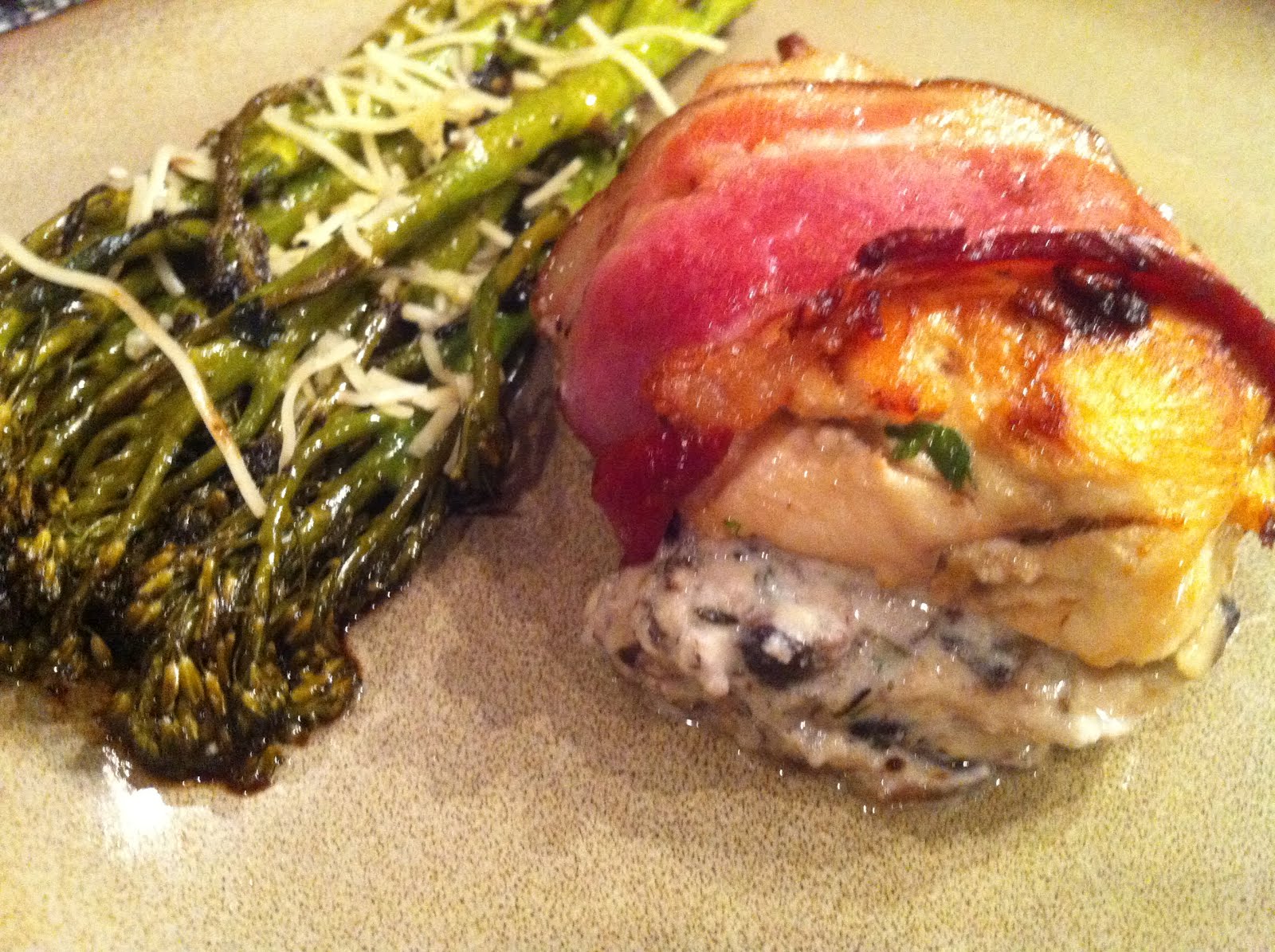 Bacon Wrapped Chicken Stuffed W/ Mushroom Ricotta - Peace Love and Low Carb