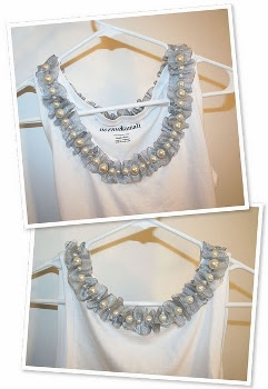DIY: collar con gasa y perlas
