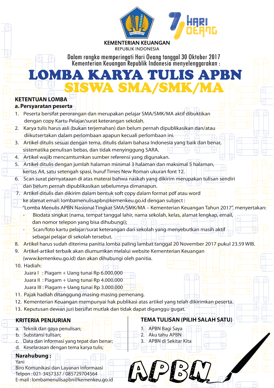 lomba SMA Menulis hadiah 13 juta by kemenkeu lomba SMA Menulis hadiah 13 juta by kemenkeu