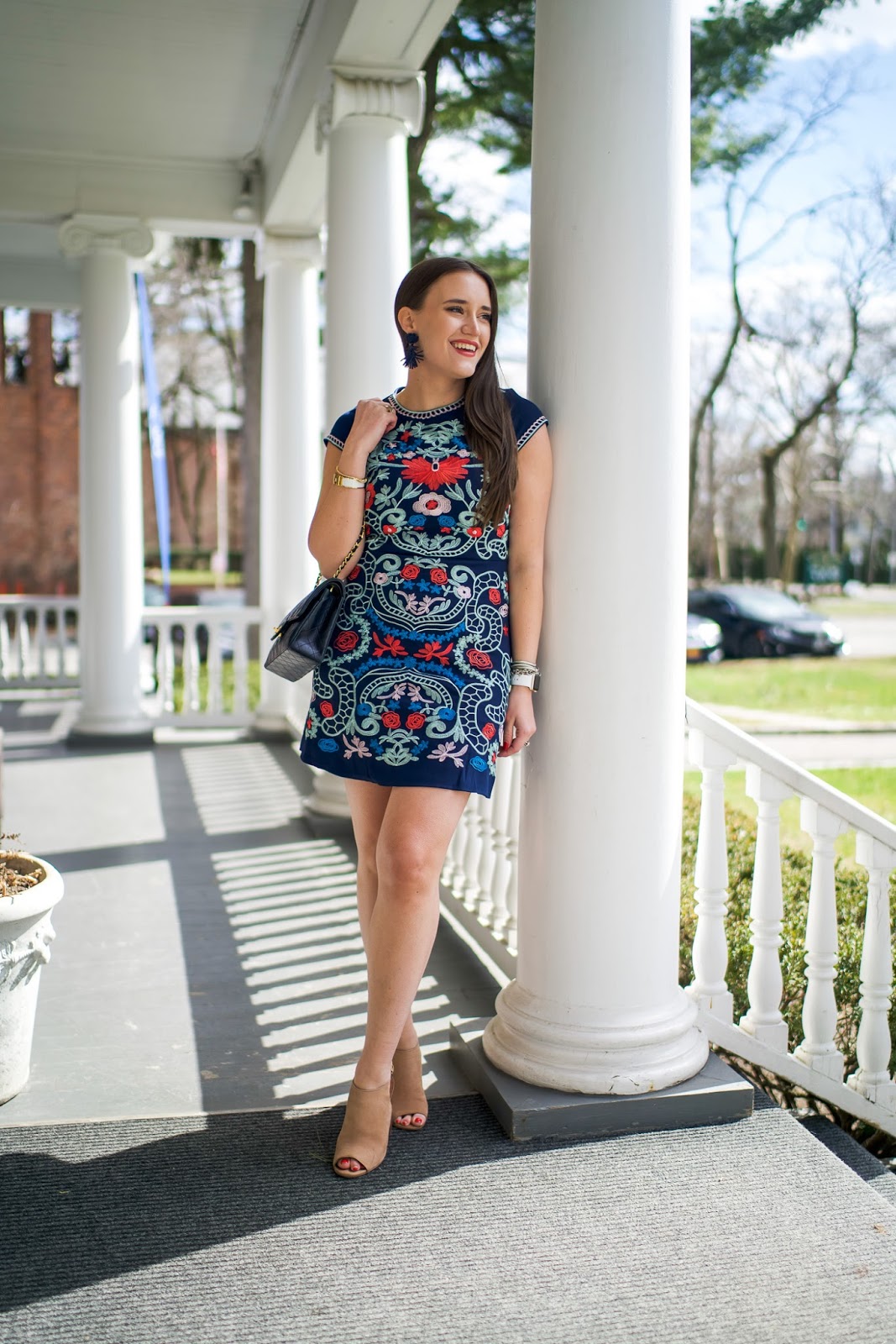 The Embroidered Dress to Make You Feel Like $100 Bill by popular New York fashion blogger Covering the Bases