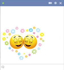 Emoticons happily in love