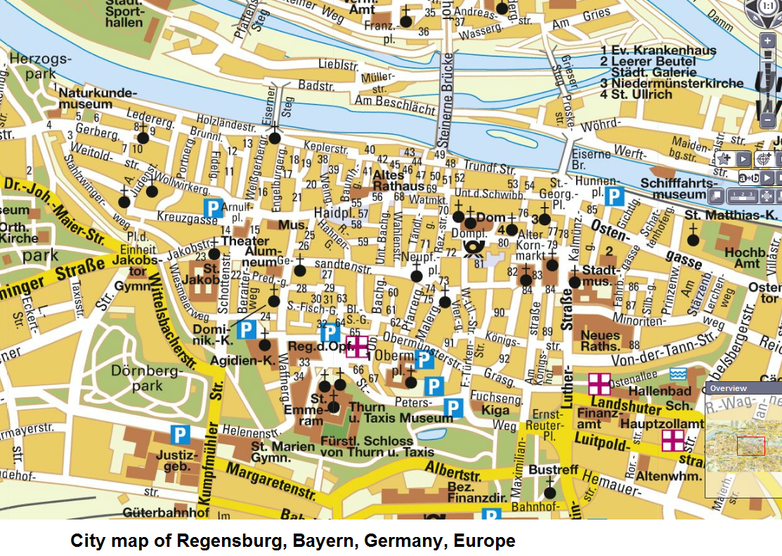 tourist map regensburg
