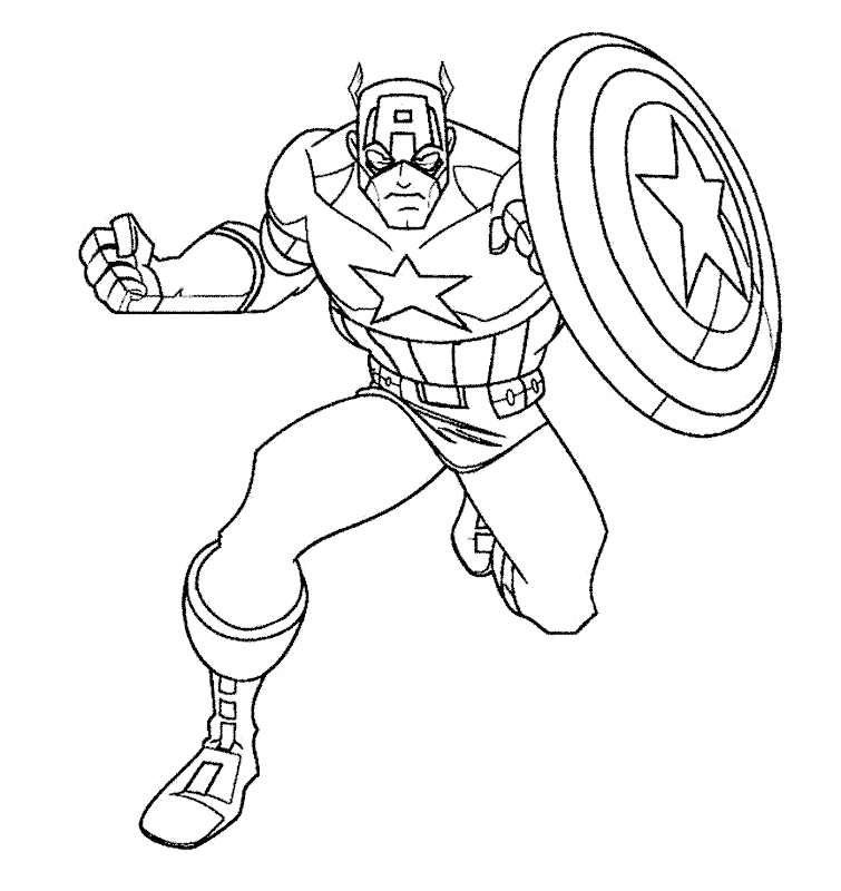 Kumpulan Gambar Captain America Untuk PAUD, TK dan SD/MI