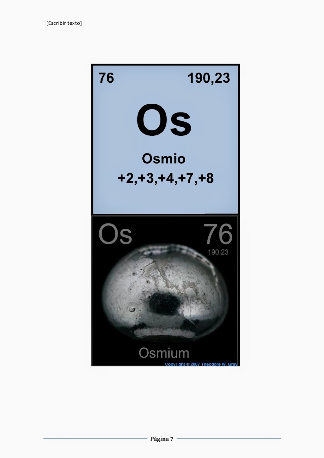 Los elementos químicos Osmio Los elementos químicos Osmio