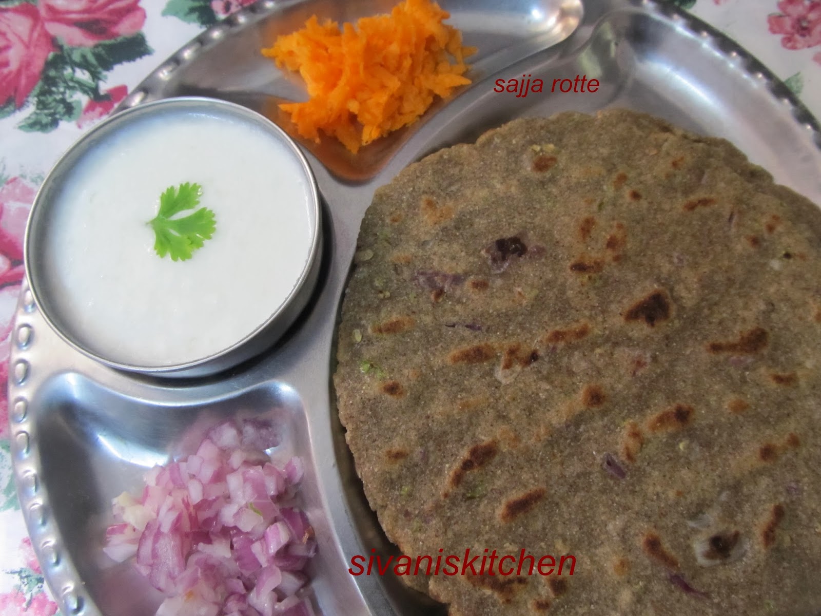 Sivani's Kitchen Spicy Sajja Pindi Roti / Spicy Bajra Flour Roti
