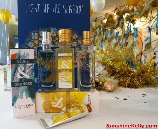 L'Occitane Christmas Collection, Un Noel a Grasse, L'Occitane, skincare, Fleur d’Or & Acacia, Cèdre & Oranger, bodycare