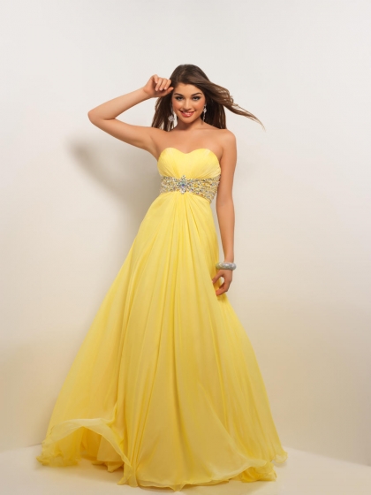 WhiteAzalea Prom Dresses: Unique Yellow Long Prom Dresses in Chiffon