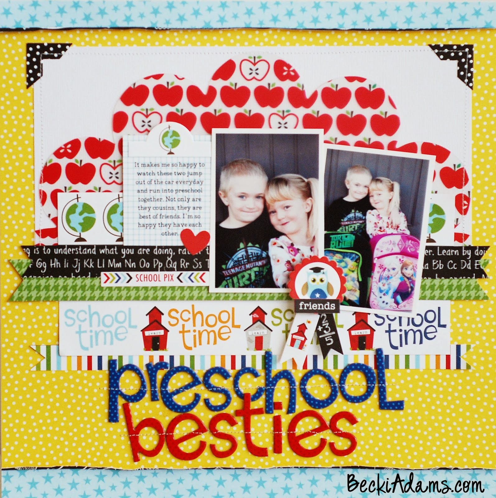 A layout created by @jbckadams featuring Bella Blvds new Star Student Collection #bellablvd #scrapbooking #scrapbook #papercrafting