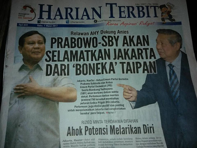 Relawan AHY Dukung Anies, Prabowo-SBY akan Selamatkan Jakarta dari `Boneka` Taipan