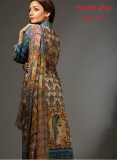 Digital Printed Lawn Dresses Spring-Summer Collection 2013 By Resham Ghar