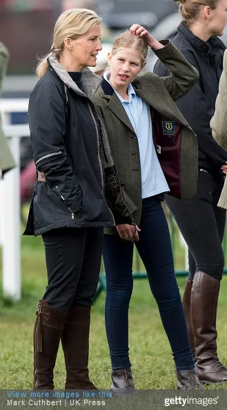 Sophie, Countess of Wessex and Lady Louise Windsor attend the Royal Windsor Horse show in the private grounds of Windsor Castle on May 15, 2015 in Windsor, England.