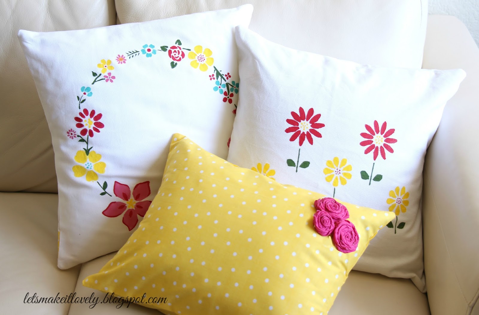 Let's make it lovely Paint and Sew Pillow Covers Tutorial