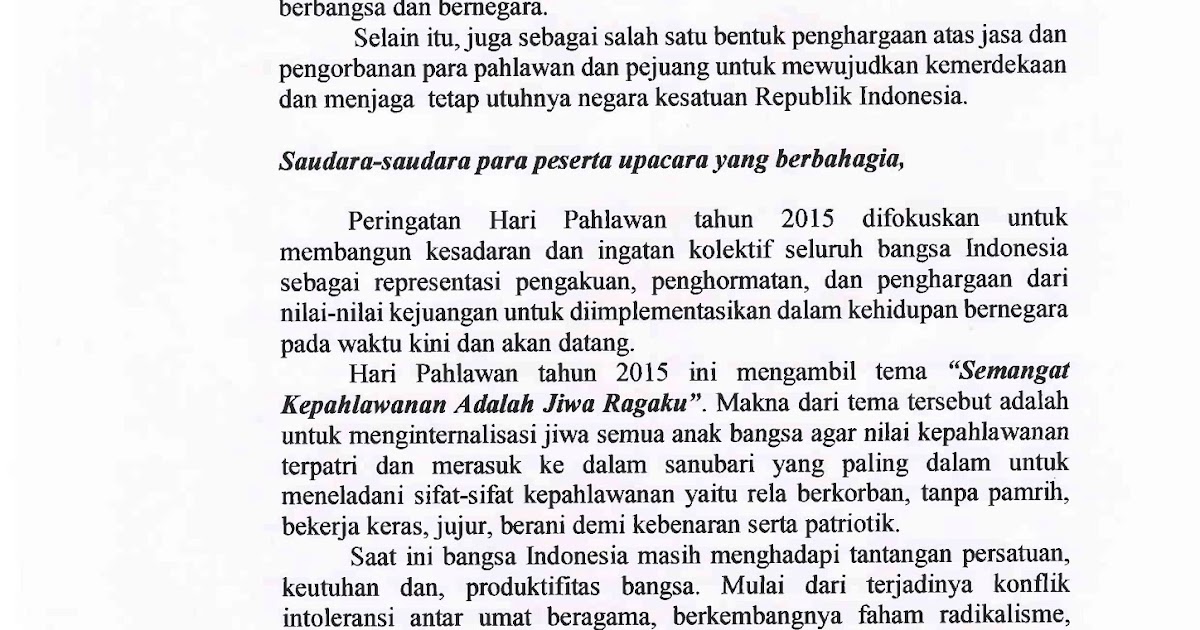 Teks Pidato Hari Pahlawan 2018 Kumpulan Referensi Teks Pidato