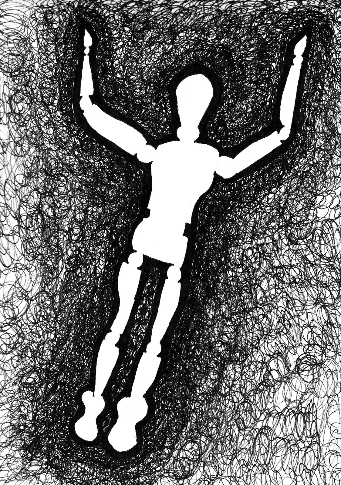 MCS ARTROOM 8th Grade Negative Space Drawings