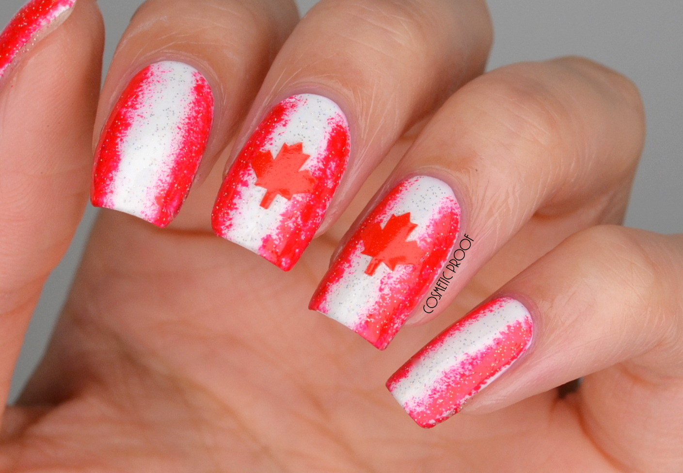 NAILS Happy Canada Day Sideways Sponge Gradient (aka Happy Birthday