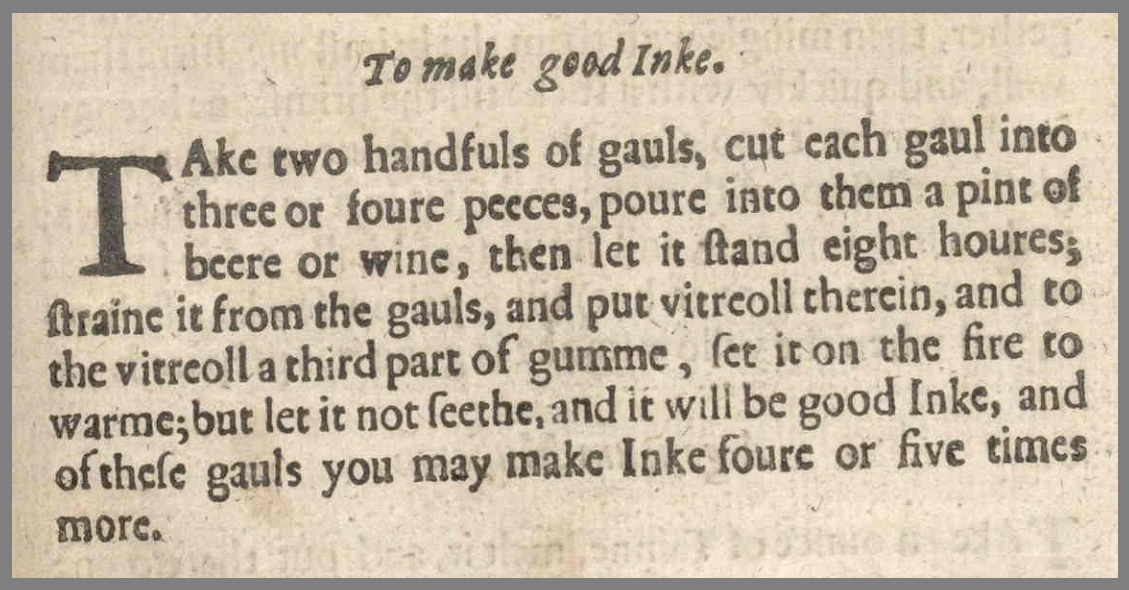 recipe for ink making