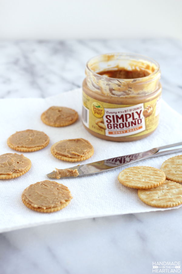 peanut butter crackers with fresh fruit is a great after school snack for kids