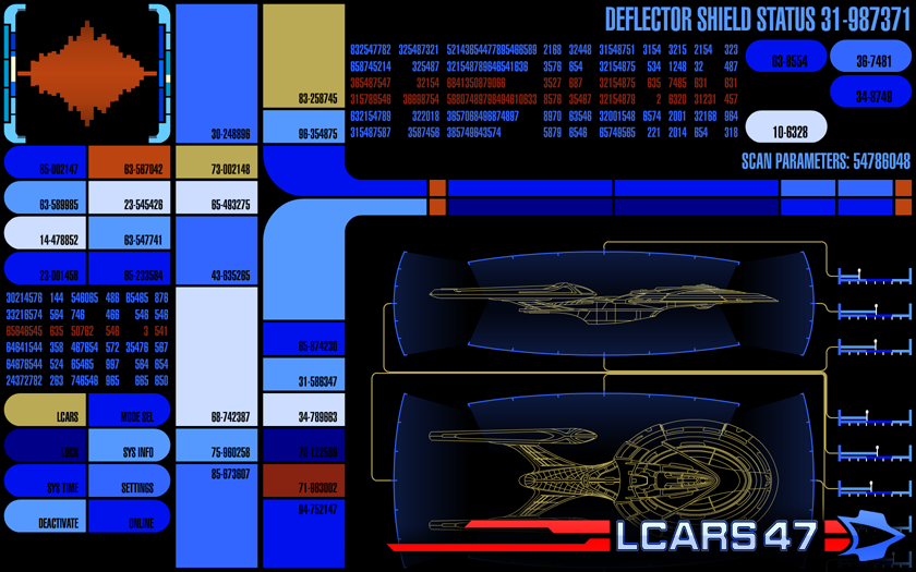 LCARS 47: Deflector Shield (with changeable ship class MSD)