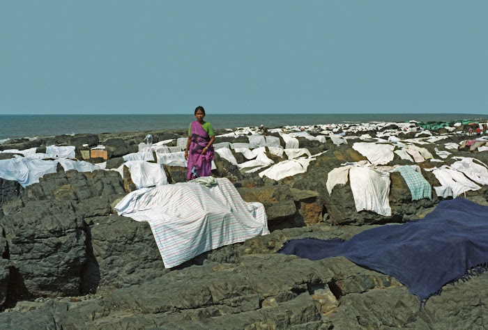 Mumbai, blanchisseurs, Dhobi, Malabar Hill, © L. Gigout, 1991