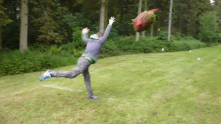 Christmas Tree Throwing Competition at the Yattendon & Frilsham Fete