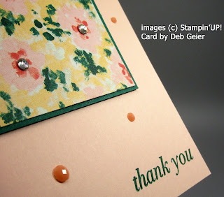 Card featuring designer paper and self-stick embellishments