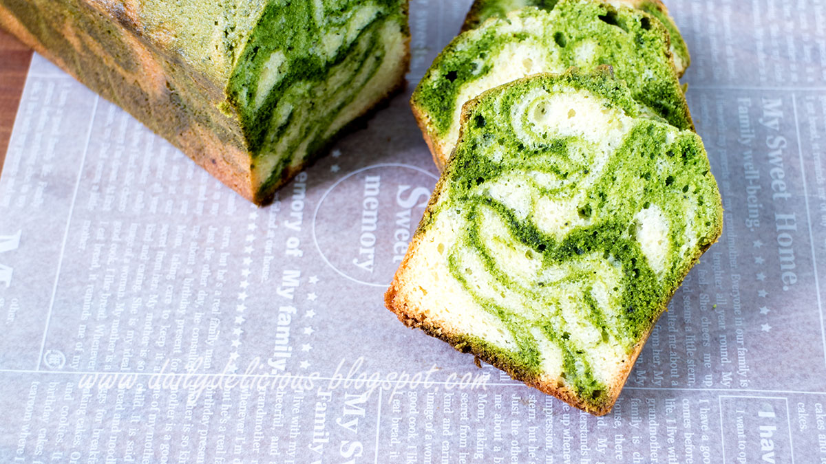 dailydelicious Green tea Marble cake 抹茶マーブルケーキ