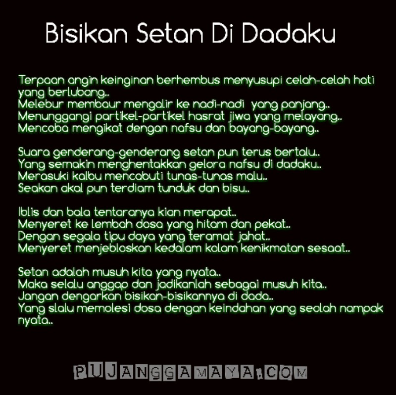 Puisi Islami Godaan Setan Di Dunia Kata Kata Mutiara Puisi Dan Pantun