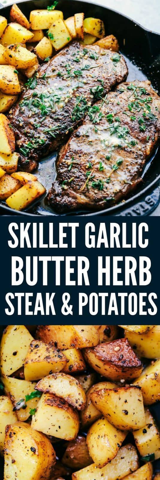 Skillet Garlic Butter Herb Steak and Potatoes cooking recipes