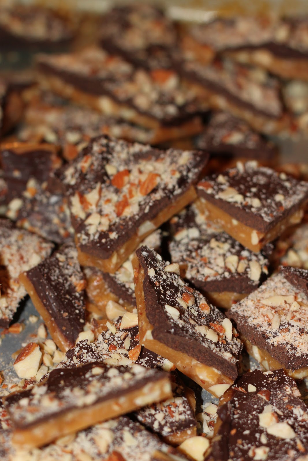 Britt's Apron Day 15 Chocolate Covered Almond Toffee