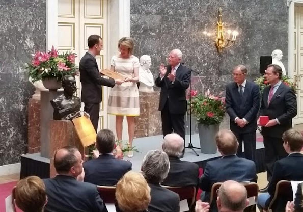 Queen Mathilde of Belgium attends the awards ceremony of the "Francqui Prize 2015" on June 9, 2015 in Brussels