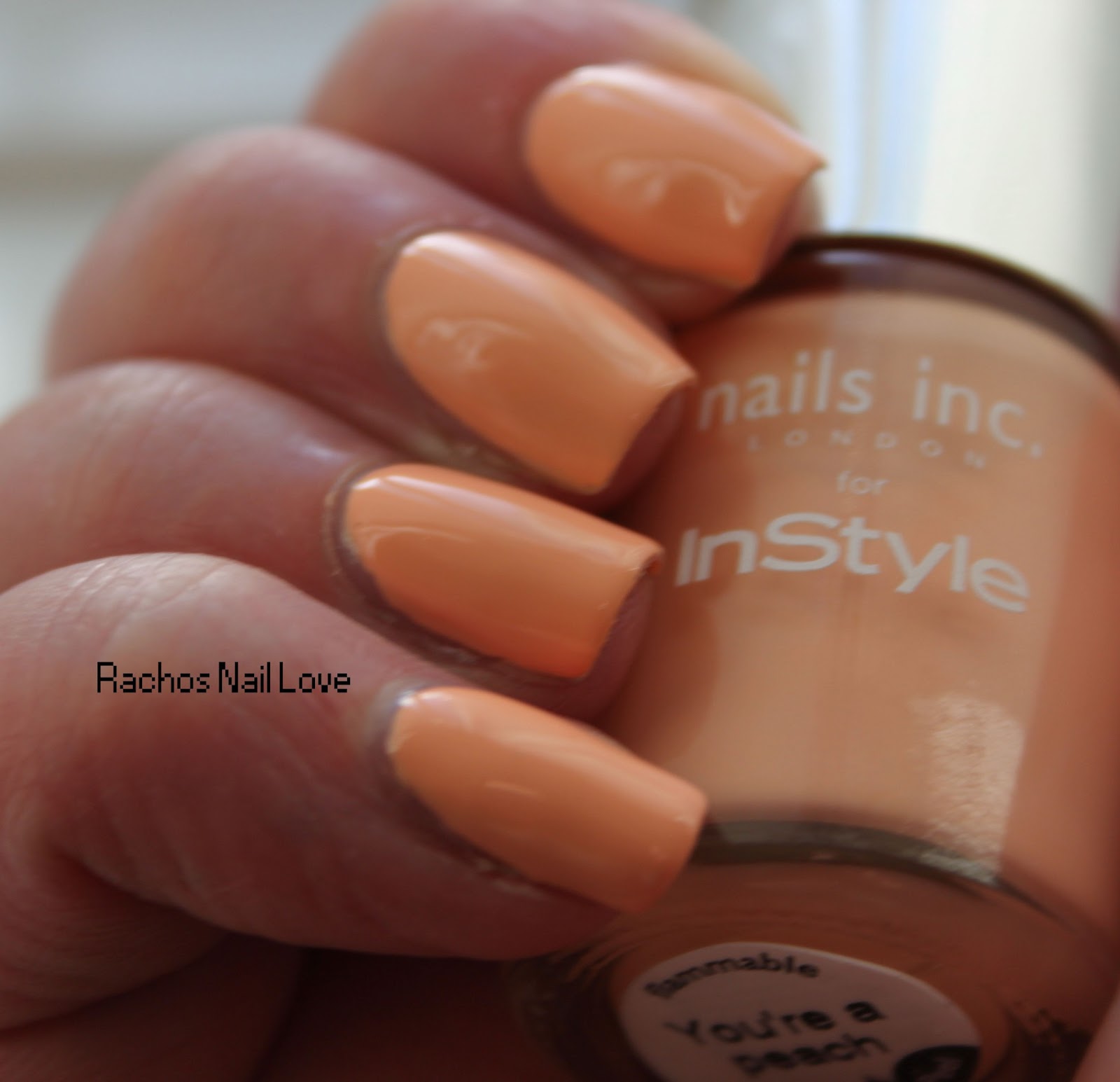 Racho's Nail Love Nails Inc polishes Its Red Babez, Totes Pink and Youre a Peach Swatch and