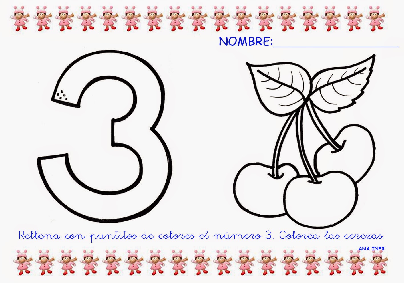 INFANTILES DE ANA V.: EL NÚMERO 3 Y LOS 3 CERDITOS