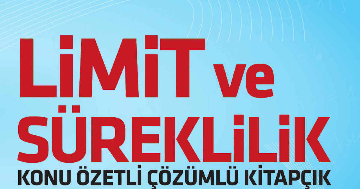 Yüzde Yüz Yayınları Limit ve Süreklilik Fasikülü PDF indir
