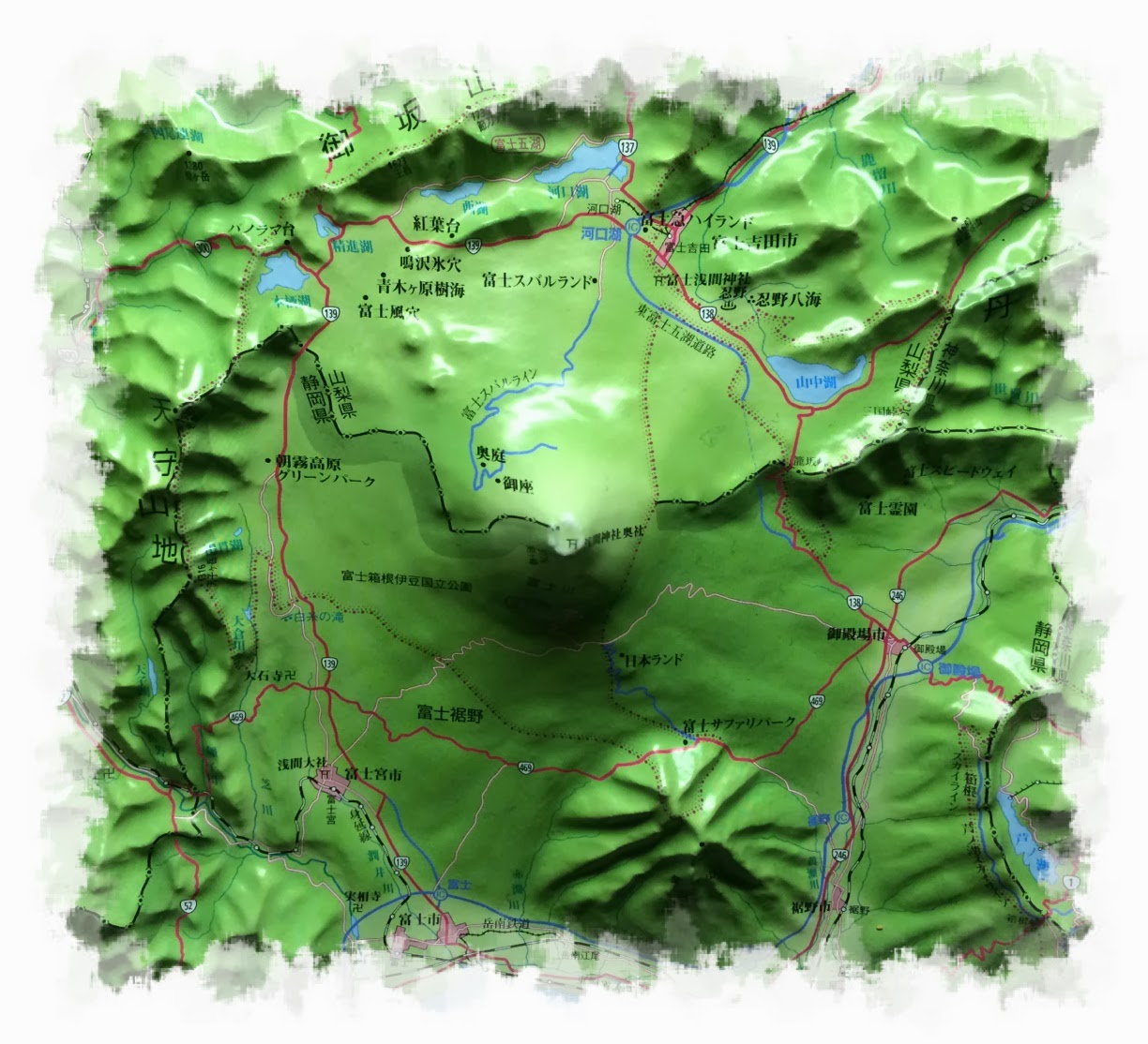 Kazoo 立体地図 富士山 山梨県 山中湖