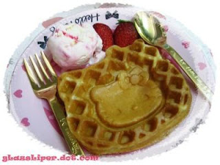 Hello Kitty waffle dessert