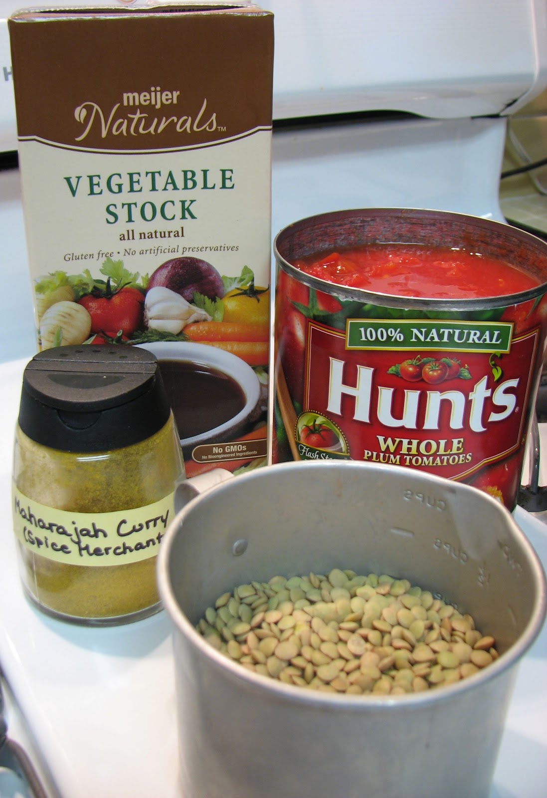 Delectably Mine Stewed Lentils and Tomatoes