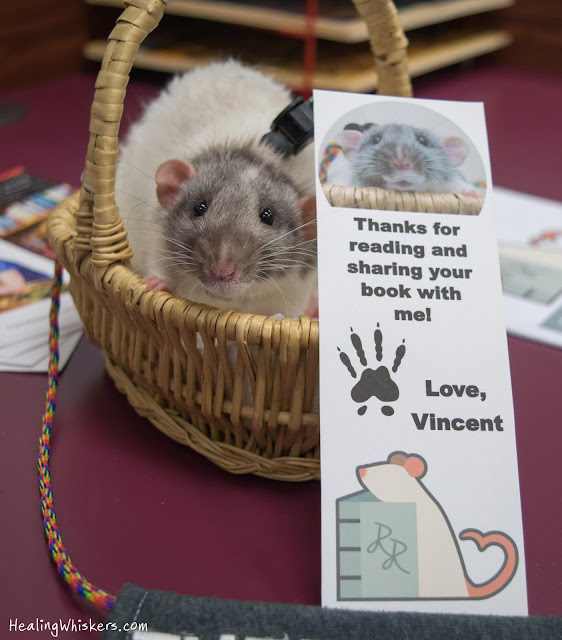 Vincent with a Reading Rats bookmark