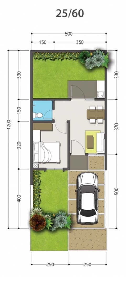 Denah rumah minimalis ukuran 5x12 meter 1 kamar tidur 1 Denah rumah minimalis ukuran 5x12 meter 1 kamar tidur 1