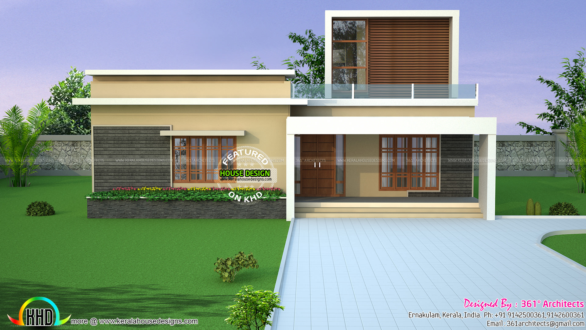 Contemporary Box Model 3 Bedroom House Kerala Home Design