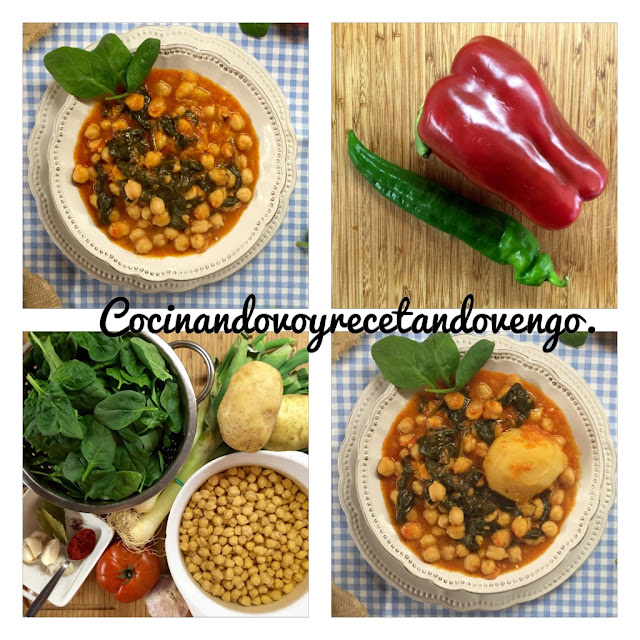 COCINANDO VOY RECETANDO VENGO POTAJE DE GARBANZOS CON ESPINACAS (OLLA