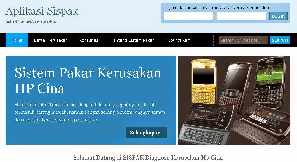 Sistem pakar diagnosa kerusakan hp berbasis web | Kumpulan Sistem Pakar