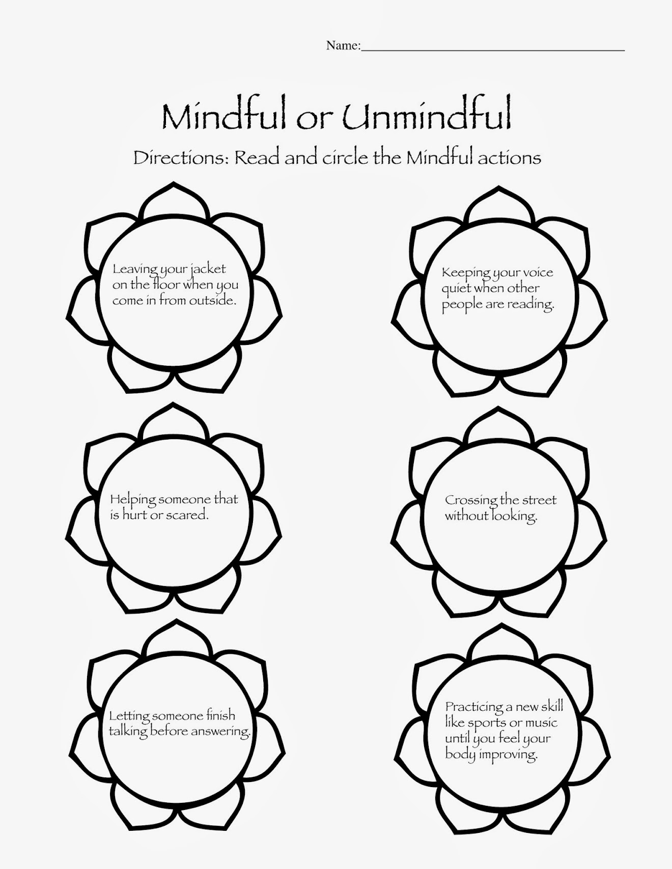 mindful music worksheet & download