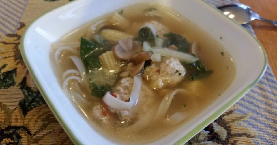 Asian Bok Choy and Chicken Meat Ball Soup