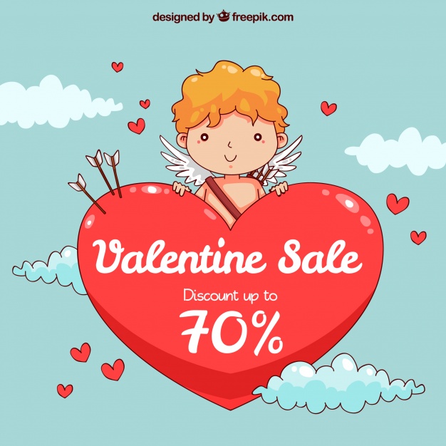 Valentine's day sales Free Vector