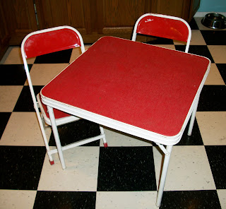 most excited about this child-sized card table and chairs