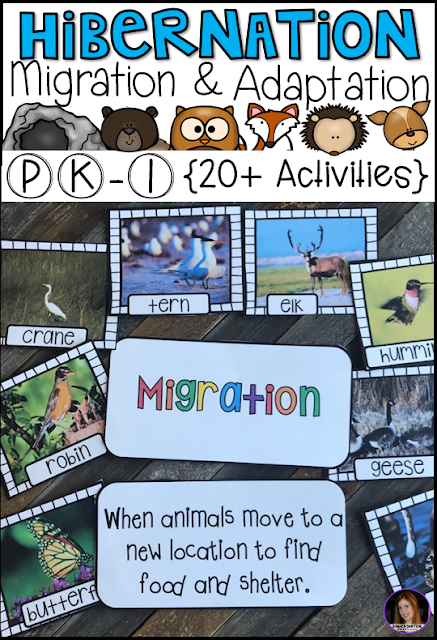 Hibernation, Migration and Adaptation Literacy Activities (PK-1) Hibernation, Migration and Adaptation Literacy Activities (PK-1) has all of the hands on writing and literacy centers and activities you will need for your unit.